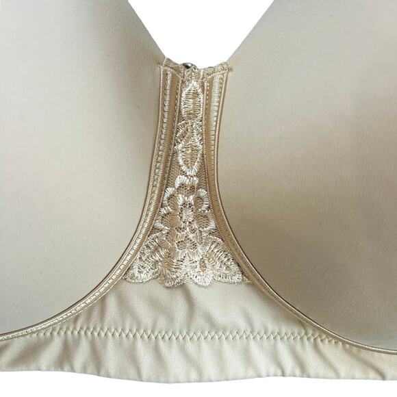 Vanity Fair Wireless Bra 44D Nude Beige Full Figure Plus Size Padded Lace - Picture 5 of 10